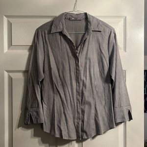 Lee Riders Black and White Seersucker Button Up